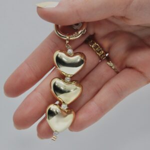 TRIPLE HEARTS BAG CHARM