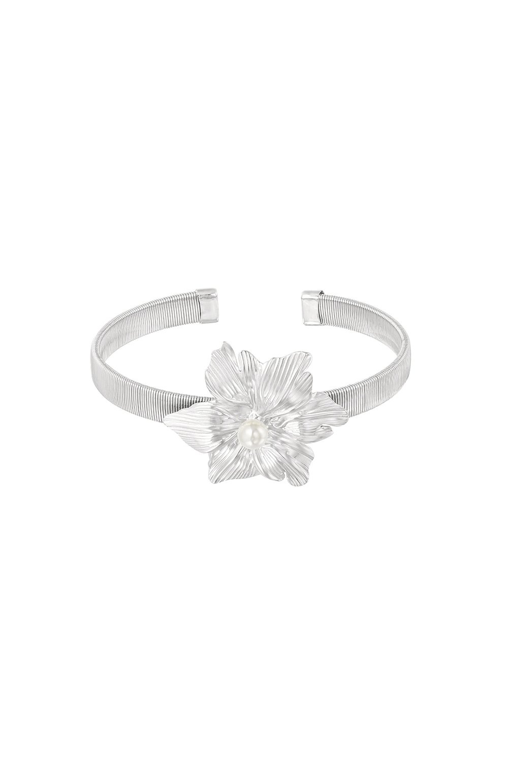 FLOWER BANGLE SILVER