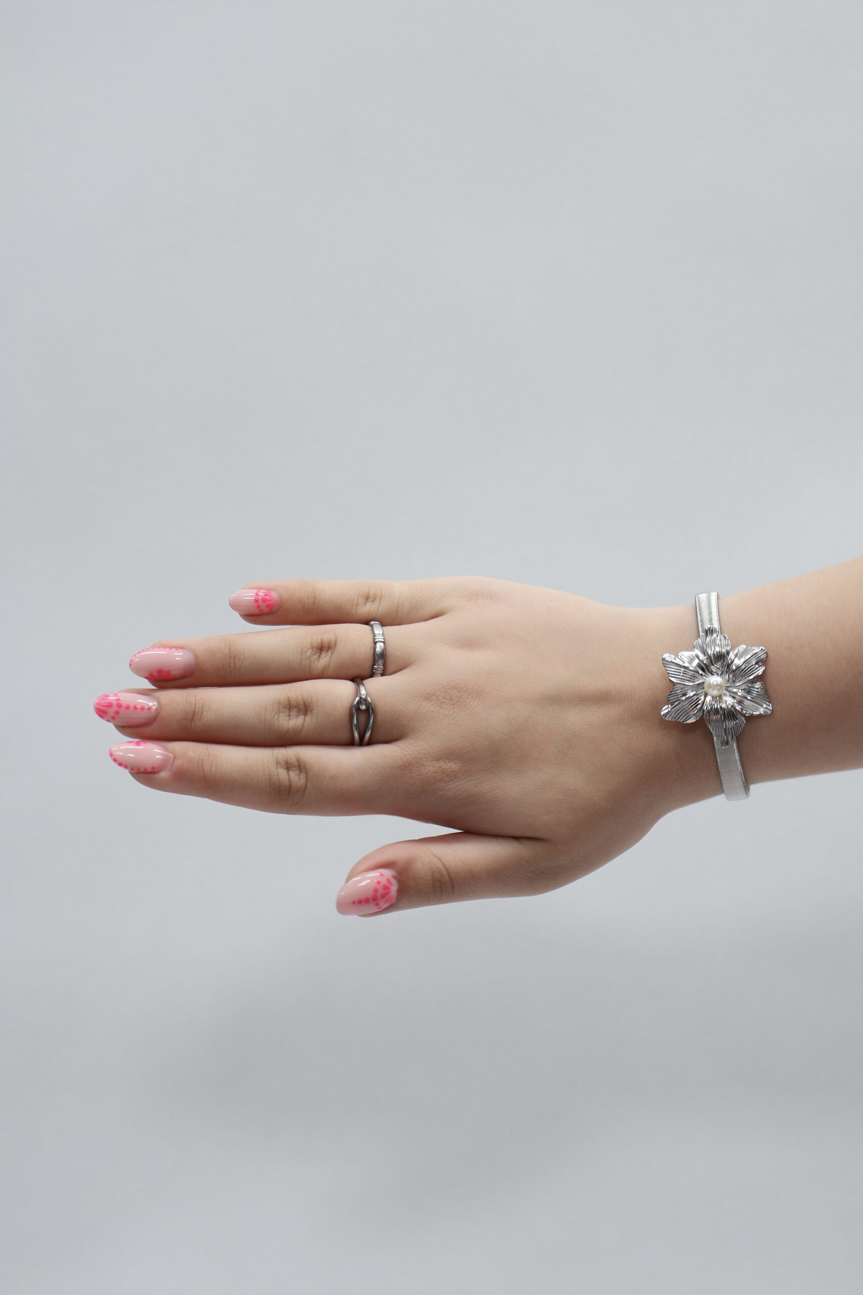 FLOWER BANGLE SILVER - Afbeelding 2